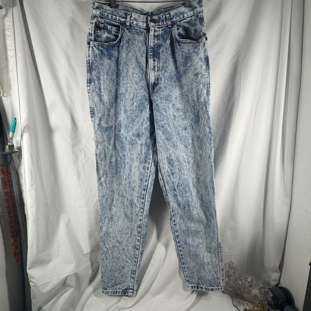 Chic Vintage 80s Acid Wash High Waisted Tapered Mom Jeans Blue Womens‎ 16 Tall